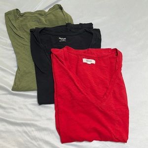 Lot of 3 Madewell V-neck pocket T-shirts